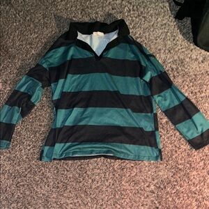 ROMWE Black and Green Knit Top